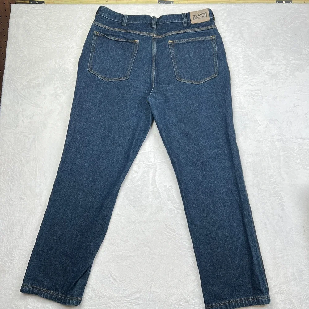 Duluth Trading Co Jeans Mens 38x32 Blue Denim Straight Leg Workwear